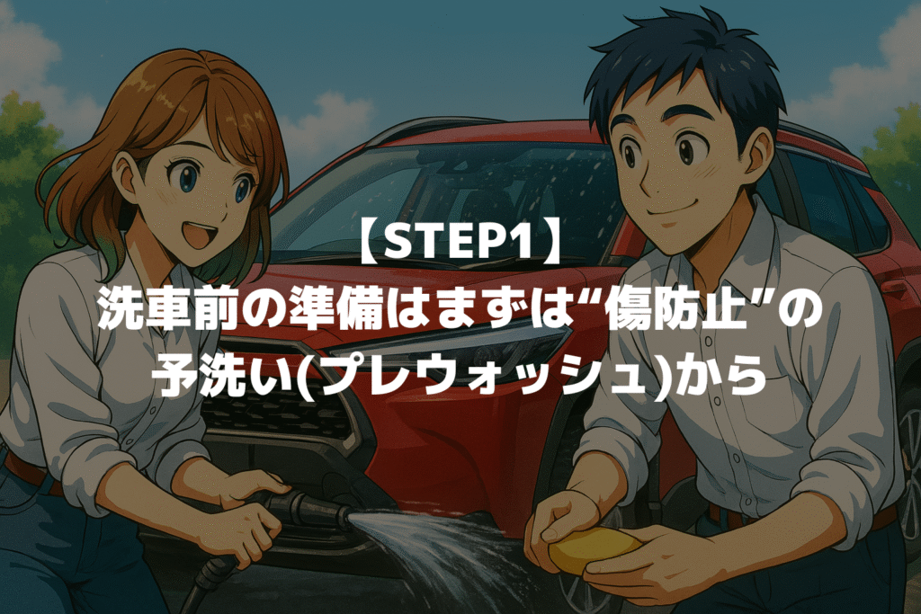 【STEP1】カローラクロスの洗車前の準備はまずは“傷防止”の予洗い(プレウォッシュ)から