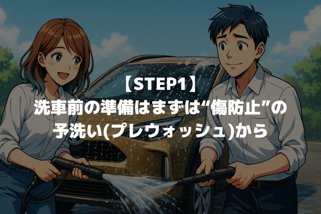 【STEP1】ヤリスクロスの洗車前の準備はまずは“傷防止”の予洗い(プレウォッシュ)から
