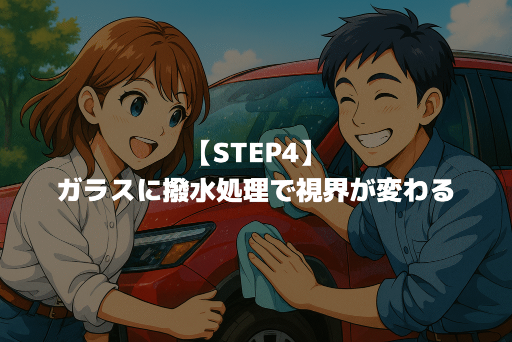 【STEP4】カローラクロスのフロントガラスに撥水処理で視界が変わる