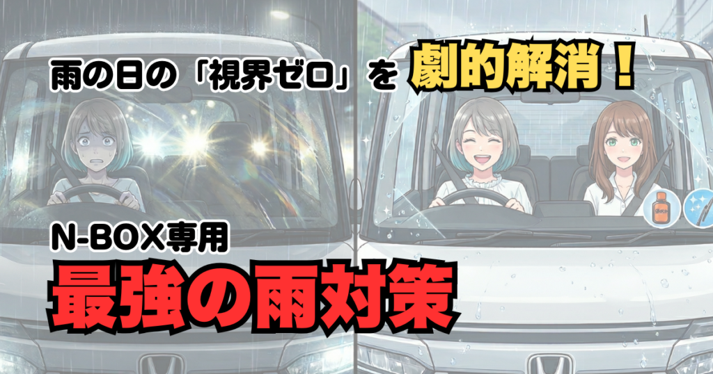 雨の日のN-BOXが劇的に変わる!「視界が悪い」をたった30分で解決する裏ワザ【適合サイズ表付き】